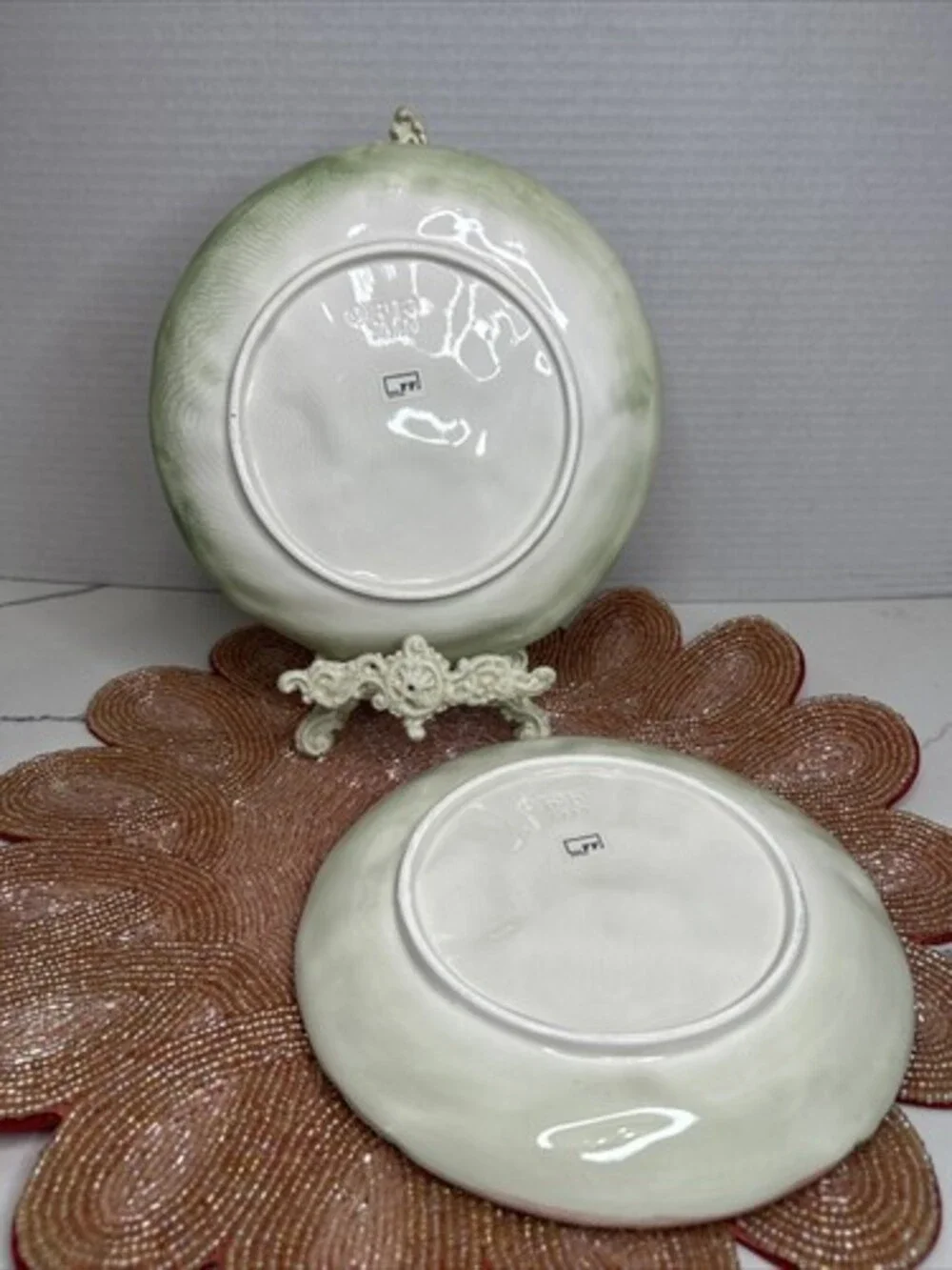Fitz and Floyd China Vegetable Garden Pattern Canape Plate 7.5